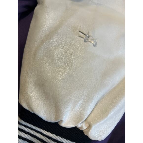 Limited Edition by Boohoo Man Worldwide Varsity Bomber Jacket Black SZ 8 Lined - Picture 7 of 13